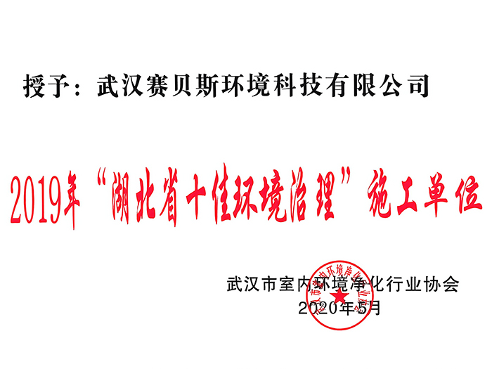 2019年“湖北省十佳环境管理”施工单性